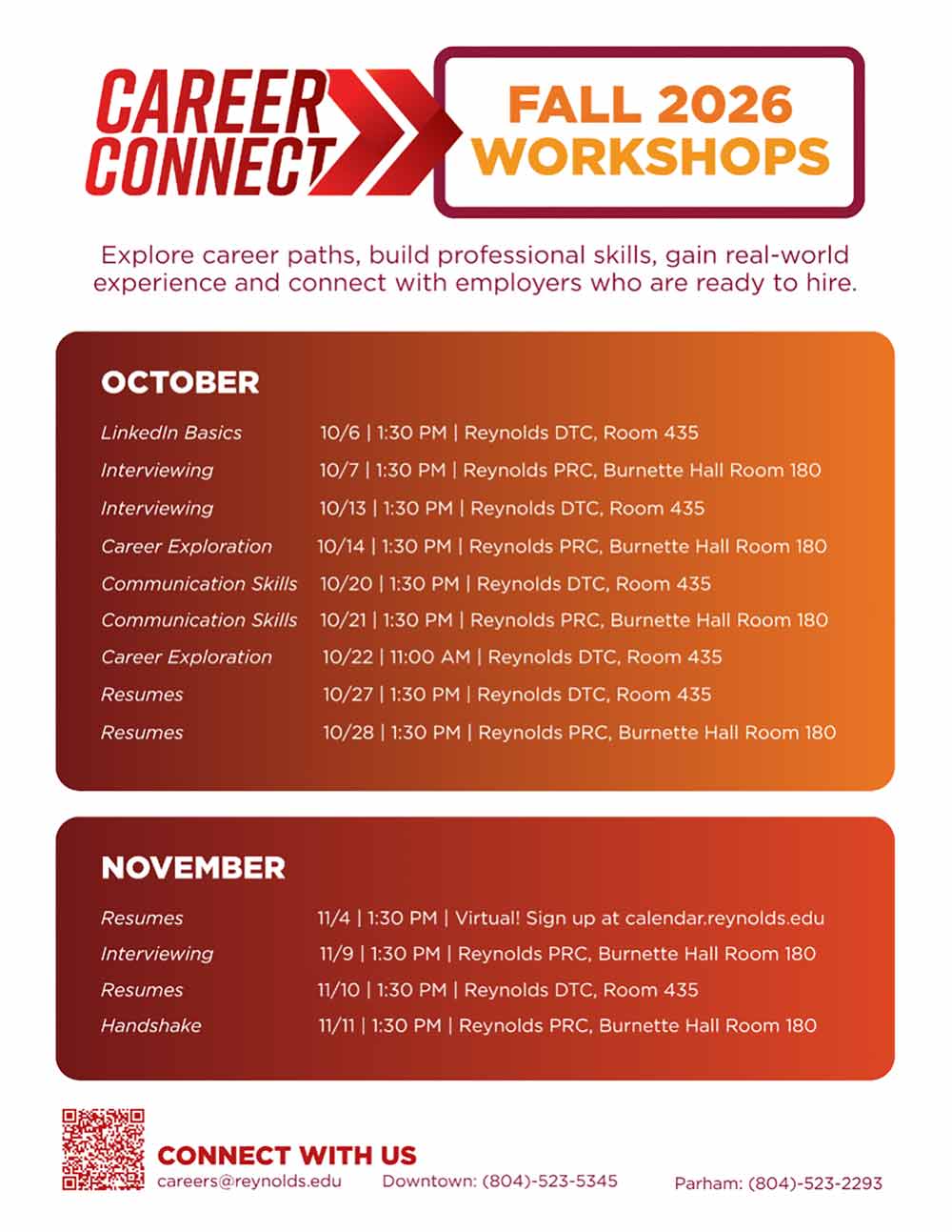 October workshops flyer